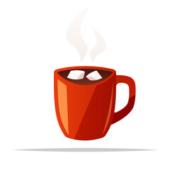 Hot chocolate beverage vector isolated illustration