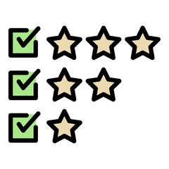 Online survey icon. Outline online survey vector icon color flat isolated