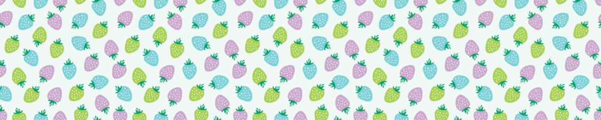 Seamless pattern with colorful strawberries