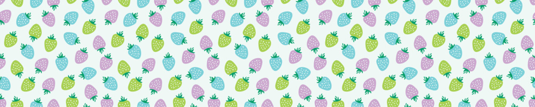 Seamless pattern with colorful strawberries © FRESH TAKE DESIGN