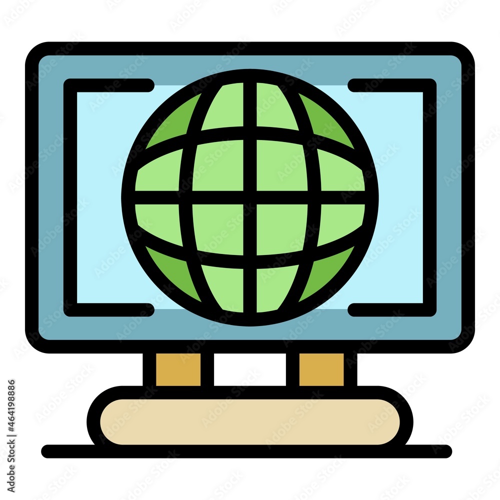 Poster online web feedback icon. outline online web feedback vector icon color flat isolated