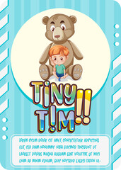 Character game card with word Tiny Tim