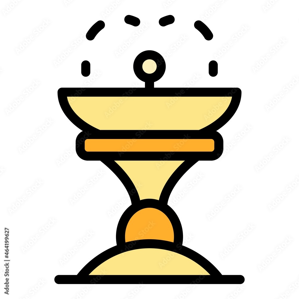 Poster architecture drink fountain icon. outline architecture drink fountain vector icon color flat isolate