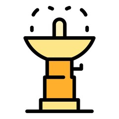 Water drink faucet icon. Outline water drink faucet vector icon color flat isolated