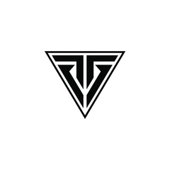 tv latter vector logo abstrack