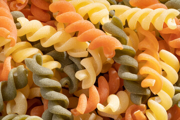 Detailed and large close up shot of fusilli.