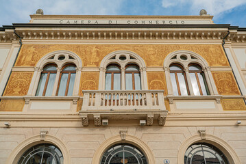 Fototapeta na wymiar Chamber of Commerce building in Rovigo in Italy