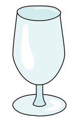 Goblet cocktail and drinks glass. Stylish hand-drawn doodle cartoon style colored vector illustration. For party card, invitations, posters, bar menu or alcohol cook book recipe
