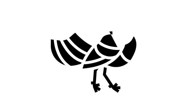 turkey bird animated glyph icon. turkey bird sign. isolated on white background