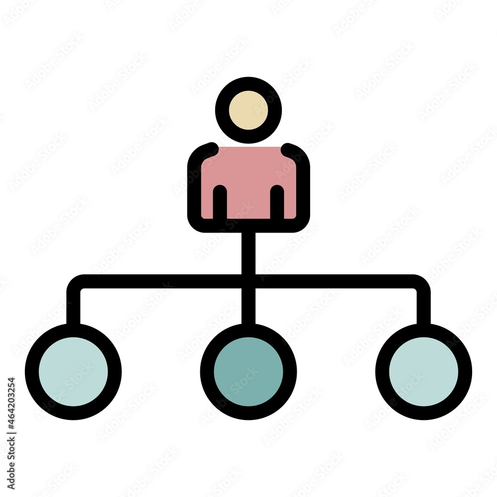 Poster remarketing scheme icon. outline remarketing scheme vector icon color flat isolated