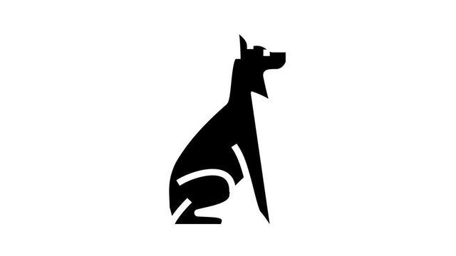 dog pet animated glyph icon. dog pet sign. isolated on white background