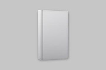 Empty blank white open book with rounded corners mock up isolated on a grey background. can be used for sketch or diary notebook design. 3d rendering.