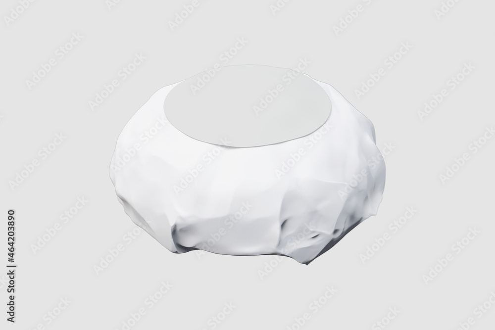Aufkleber empty blank white burger box with wrapped burger mock up isolated on a grey background. 3d rendering