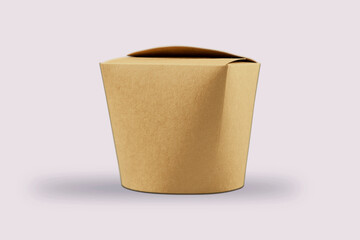Empty Kraft Brown Textured Burger or Ramen Box Mockup