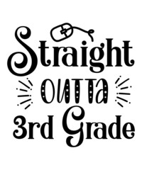 Obraz premium Back to School Svg Bundle, Hello Grade Svg, First Day of School Svg, Teacher Svg, Shirt Design, Cut File for Cricut, Silhouette, PNG, DXF