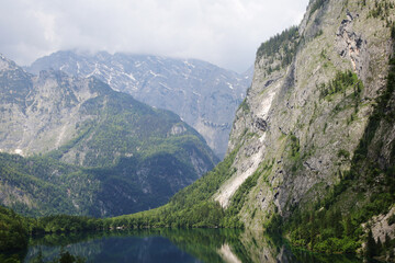 Fototapeta na wymiar Obersee lake near Konigsee, Bavaria, Germany