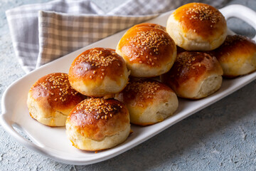 Traditional delicious handmade Turkish pastry cheese pastry (Turkish name; pogaca)