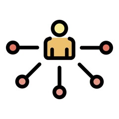Public storyteller icon. Outline public storyteller vector icon color flat isolated