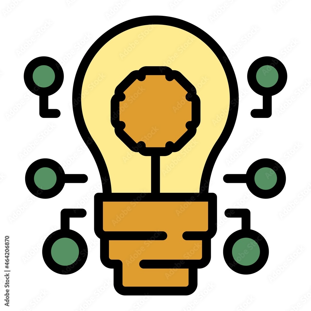 Wall mural ai bulb icon. outline ai bulb vector icon color flat isolated - Wall murals