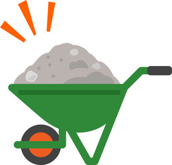 土砂を積んだ一輪車、手押し車 © logistock