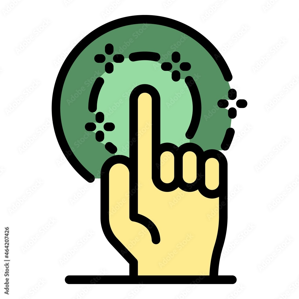 Poster ai fingerprint icon. outline ai fingerprint vector icon color flat isolated