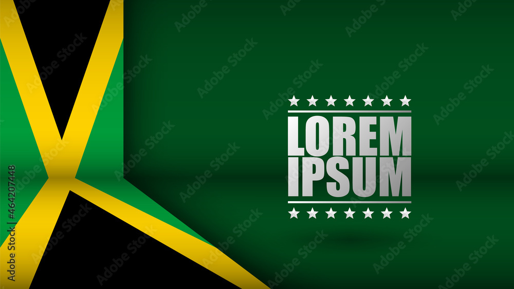 Poster eps10 vector patriotic background with the colors of the flag of jamaica. an element of impact for t
