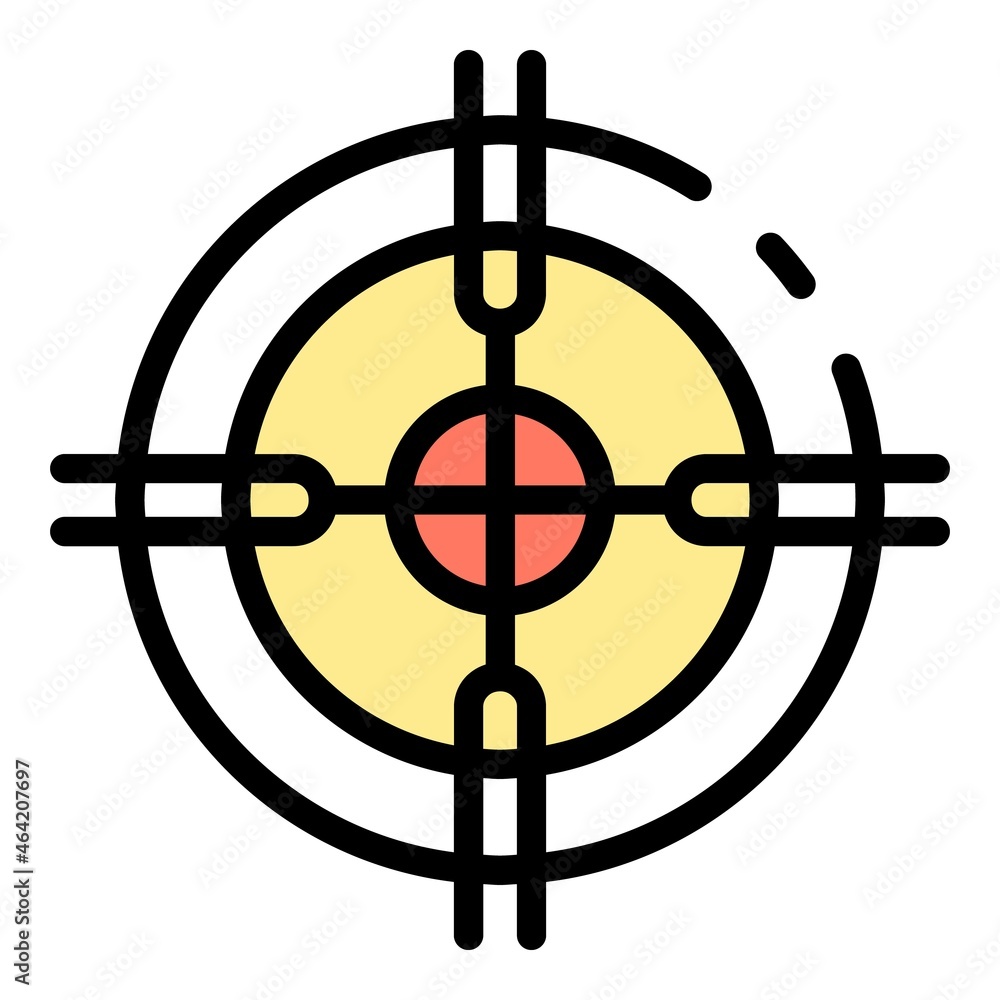 Poster ai target icon. outline ai target vector icon color flat isolated