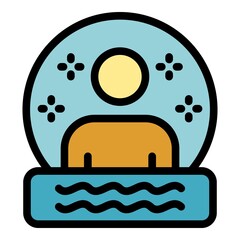 Gamer avatar icon. Outline gamer avatar vector icon color flat isolated