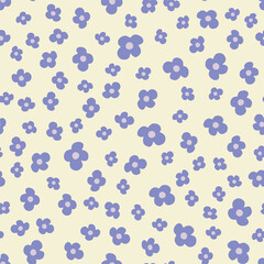Vector Ditsy Allover Floral Seamless Pattern Background