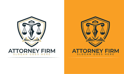 Law firm logo design , Lawyer logo vector template 
