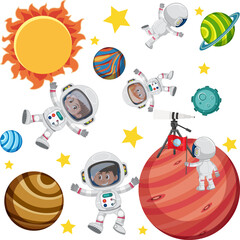Astronaut in the space solar system