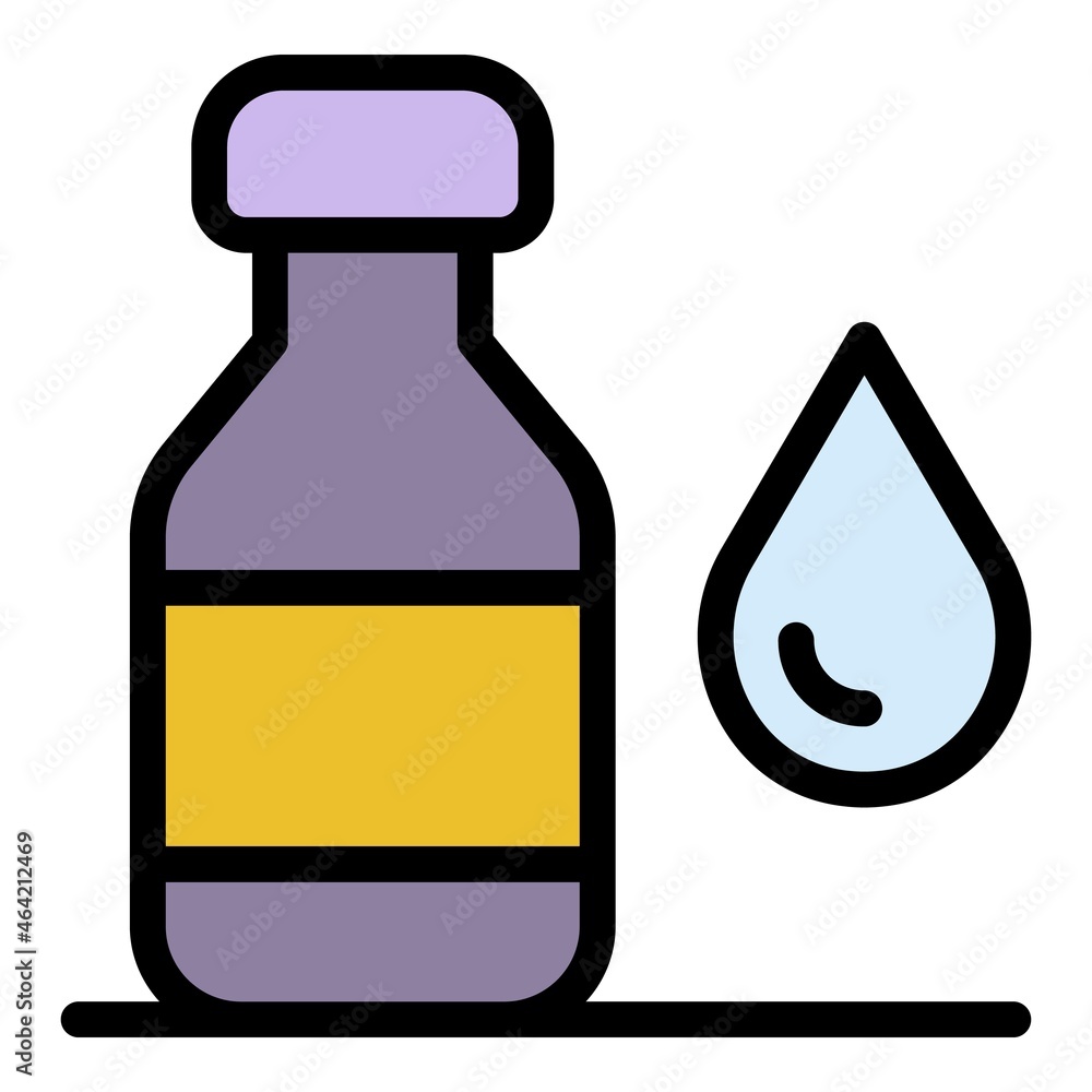 Poster drop syrup icon. outline drop syrup vector icon color flat isolated