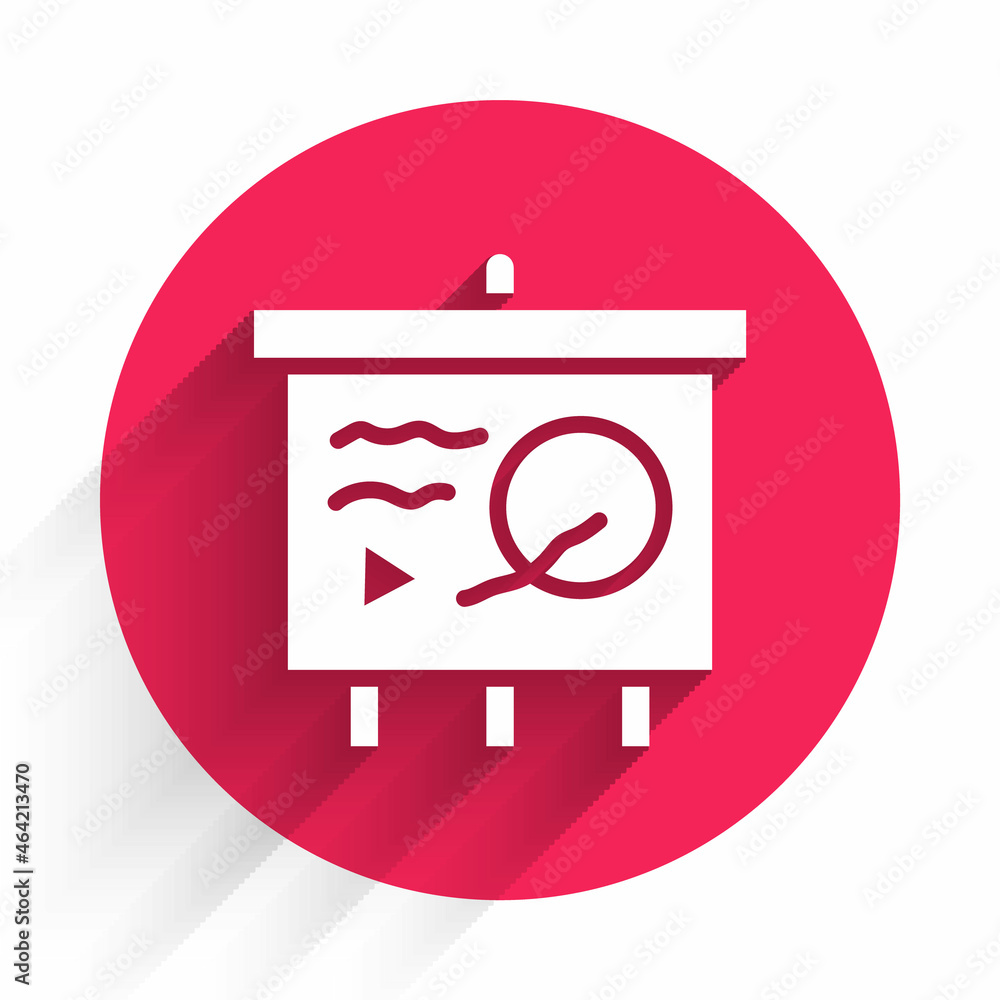 Poster white scenario on chalkboard icon isolated with long shadow. script reading concept for art project,