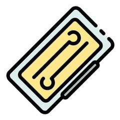 Tattoo equipment icon. Outline tattoo equipment vector icon color flat isolated