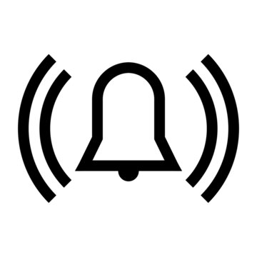 recommend clip art: Alarm icon - Vector line sign of an alert bell ringing