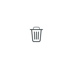 Trash button, recycle bin icon, delete button