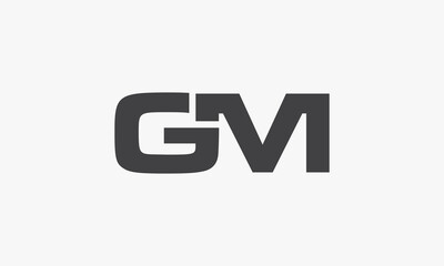 GM letter logo isolated on white background.