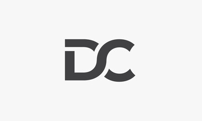 DC letter logo isolated on white background.