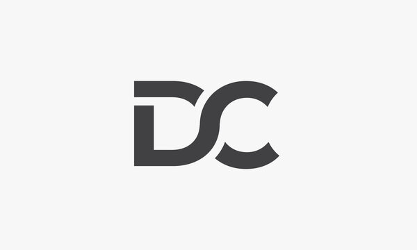 DC letter logo isolated on white background.