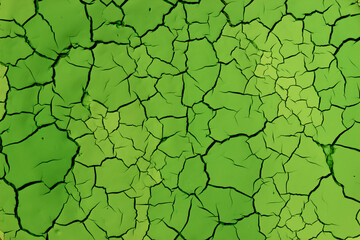 Green abstract background. Cracked paint on an old surface