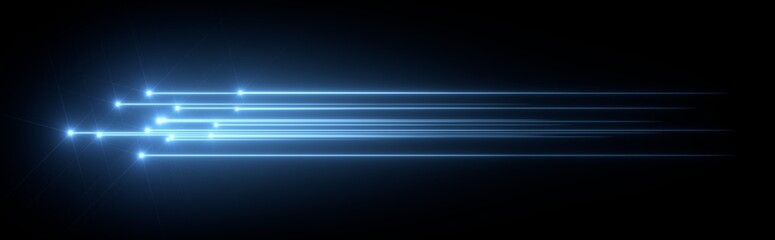 Data transfer concept. Blue rays of light.  - obrazy, fototapety, plakaty