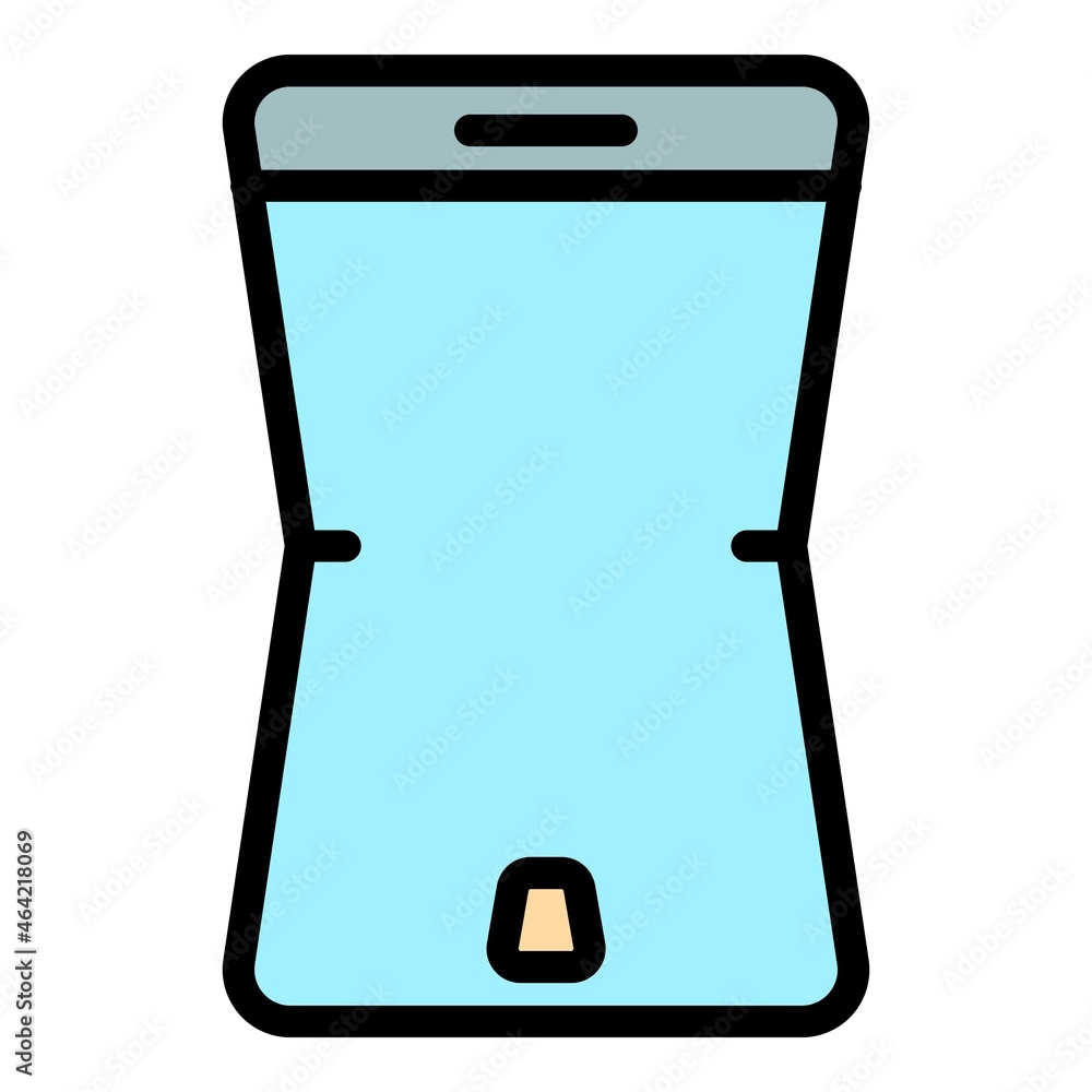 Poster flexible screen element icon. outline flexible screen element vector icon color flat isolated