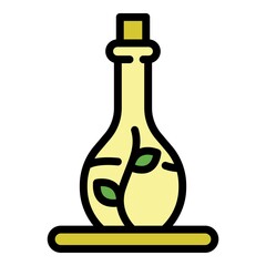 Twig in a flask icon. Outline twig in a flask vector icon color flat isolated