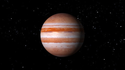 planet Jupiter isolate on dark  