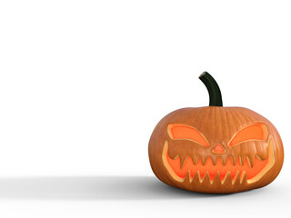3D Render : Halloween Pumpkin, isolated image