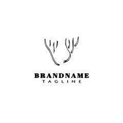 deer or caribou logo cartoon icon design template creative isolated vector illustration