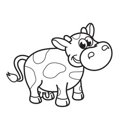 Obraz na płótnie Canvas cute cartoon cow coloring book image