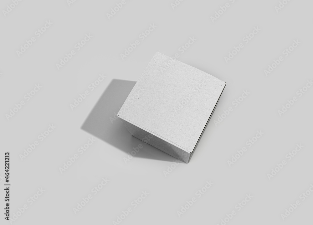 Poster empty black cardboard packaging box mock up isolated on a grey background. zero waste content. 3d re