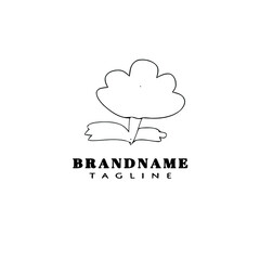 Obraz premium carnation flower logo cartoon icon design template black isolated vector illustration