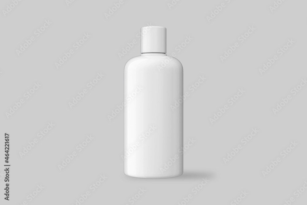 Poster empty blank cosmetic bottle or jar mock up isolated on a grey background. can be used as a medical c